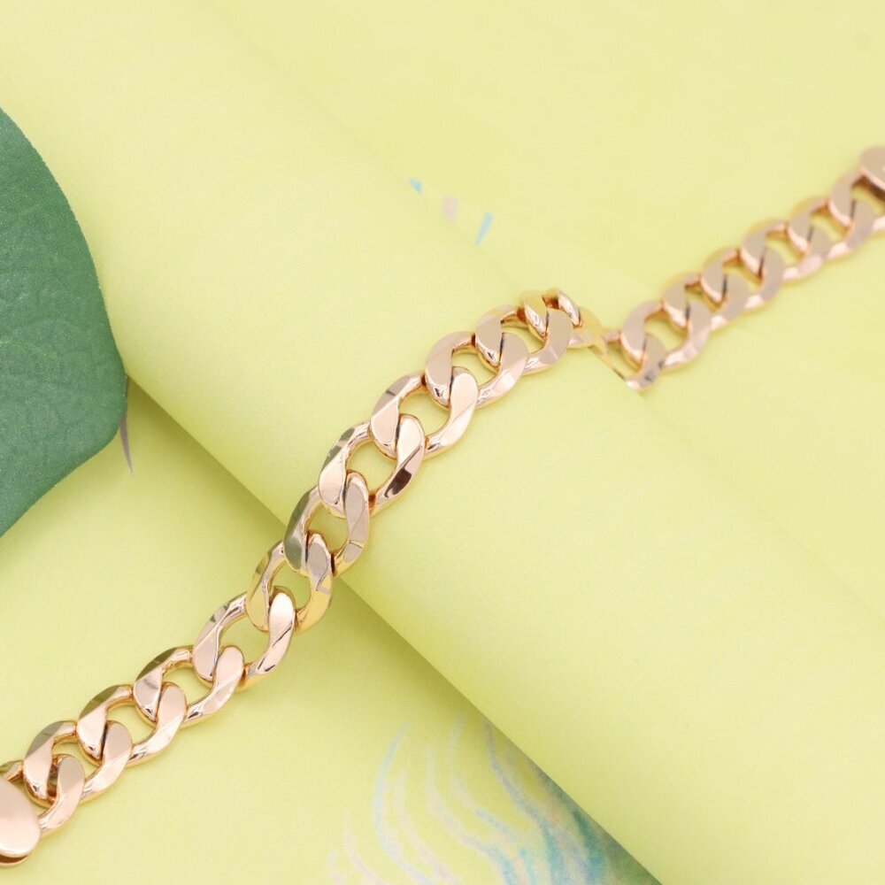 "Chunky Rose Gold Link Chain Bracelet in High Quality Brass, XPBL1154 - Picture 4 of 12